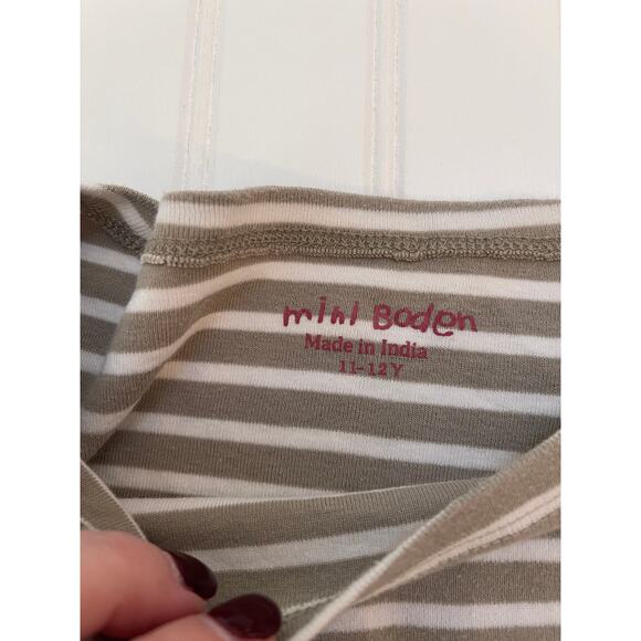 2 Mini Boden T Shirts Tops Gray Brown Cream #1 - Size Girl's 11/12 - Picture 3 of 8